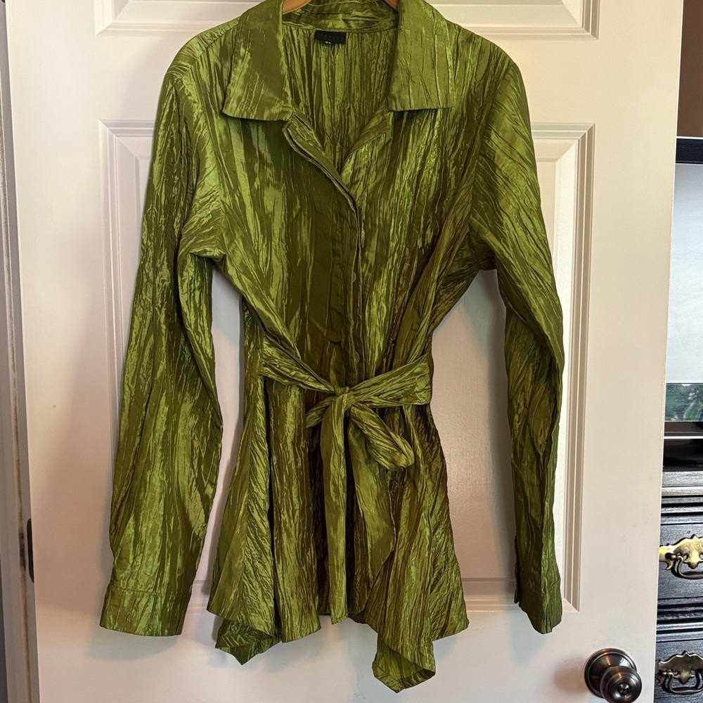 Staple Green Women's Blazer with Tie Waist